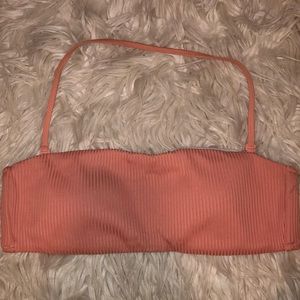 PINK by VS ribbed coral bikini bandeau top
